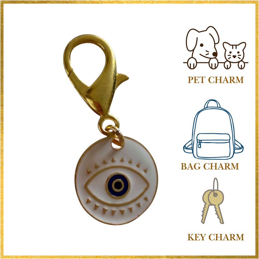 White Medallion Charm