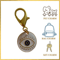 White Medallion Charm