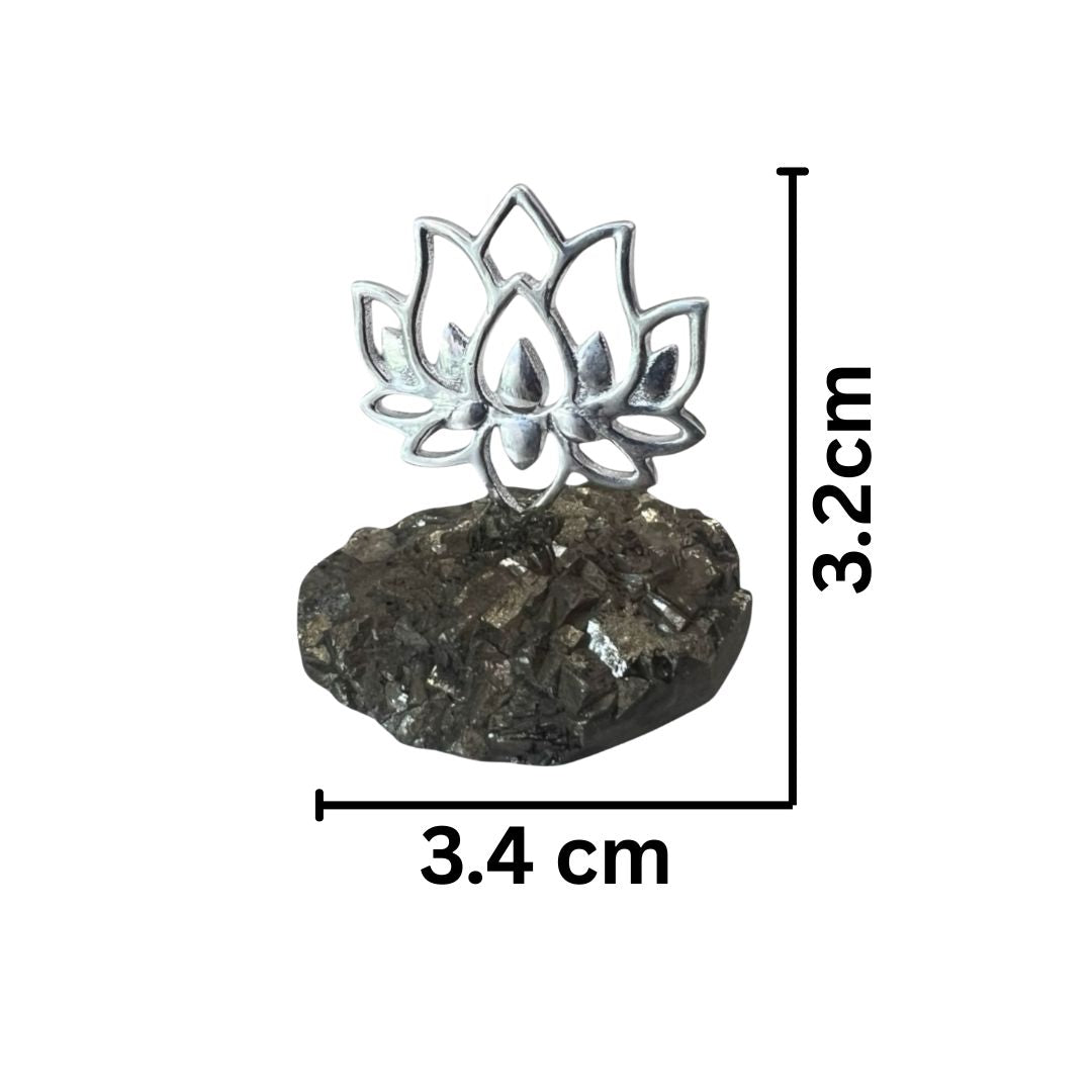 Blessed Lotus in 92.5 Silver With Pyrite