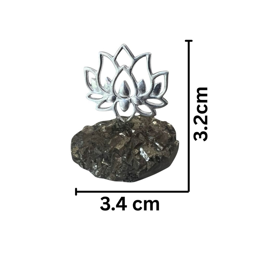 Blessed Lotus in 92.5 Silver With Pyrite