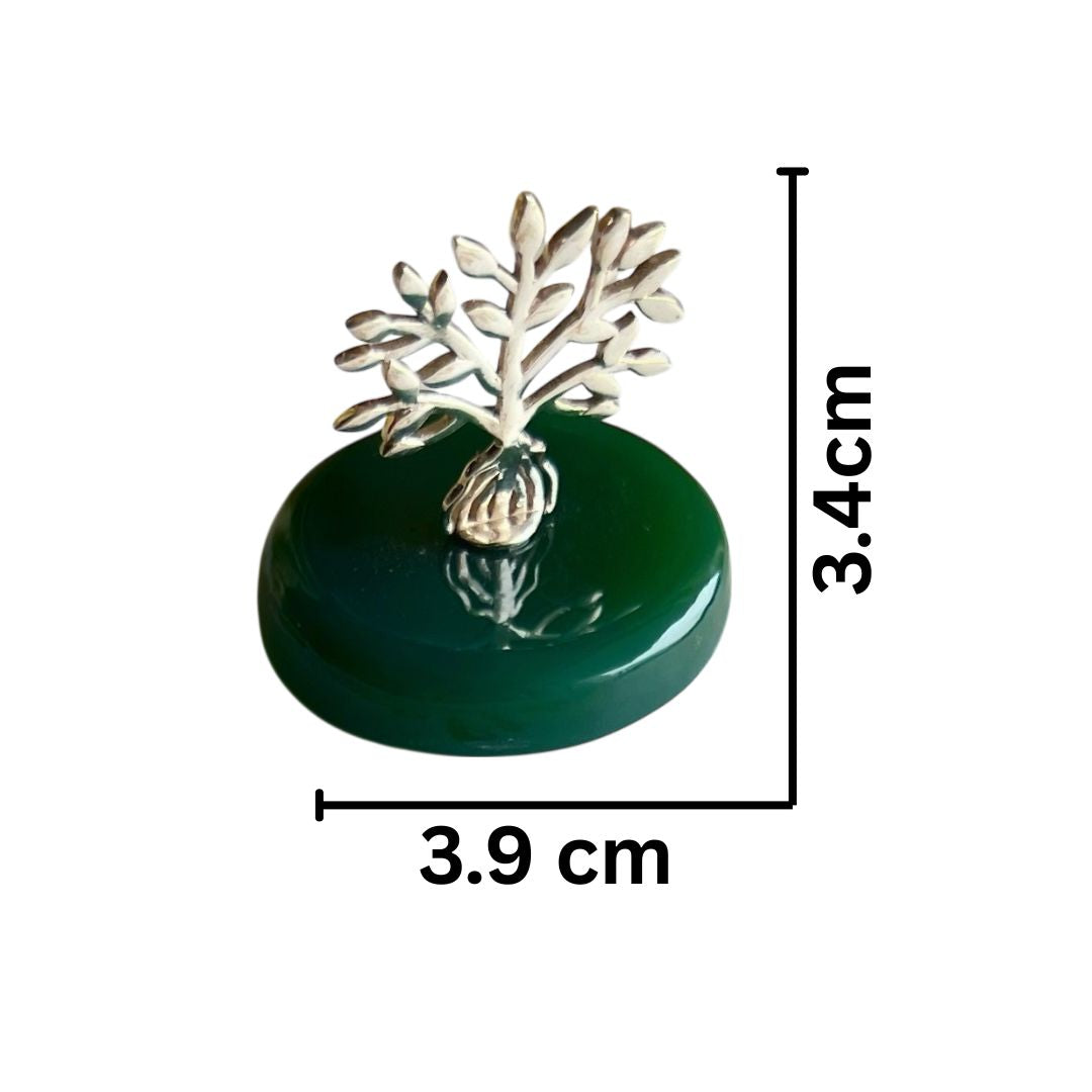 Blessed Tree of Life in 92.5 Silver with Green Onyx