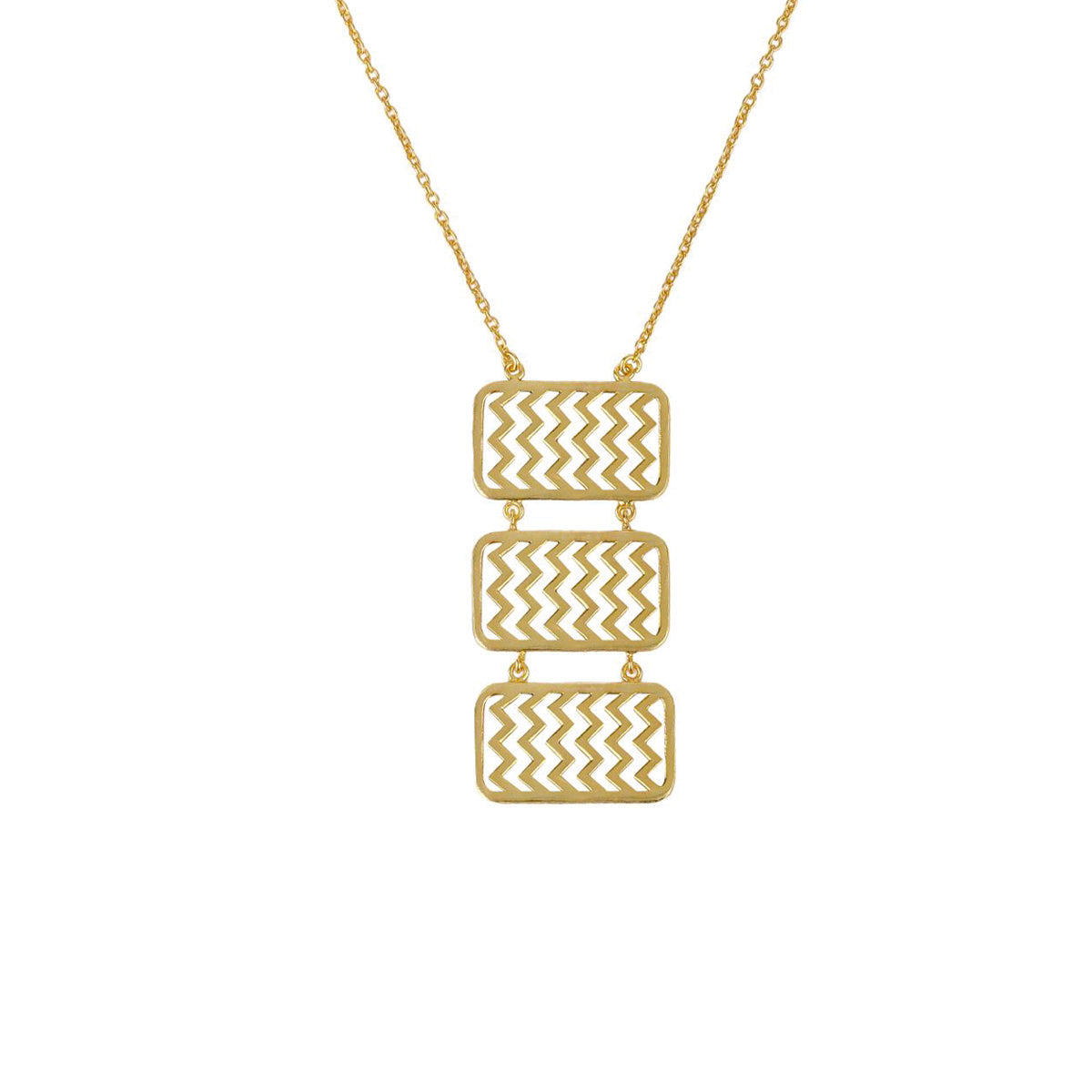 Long Statement Necklace - Chevron Chic