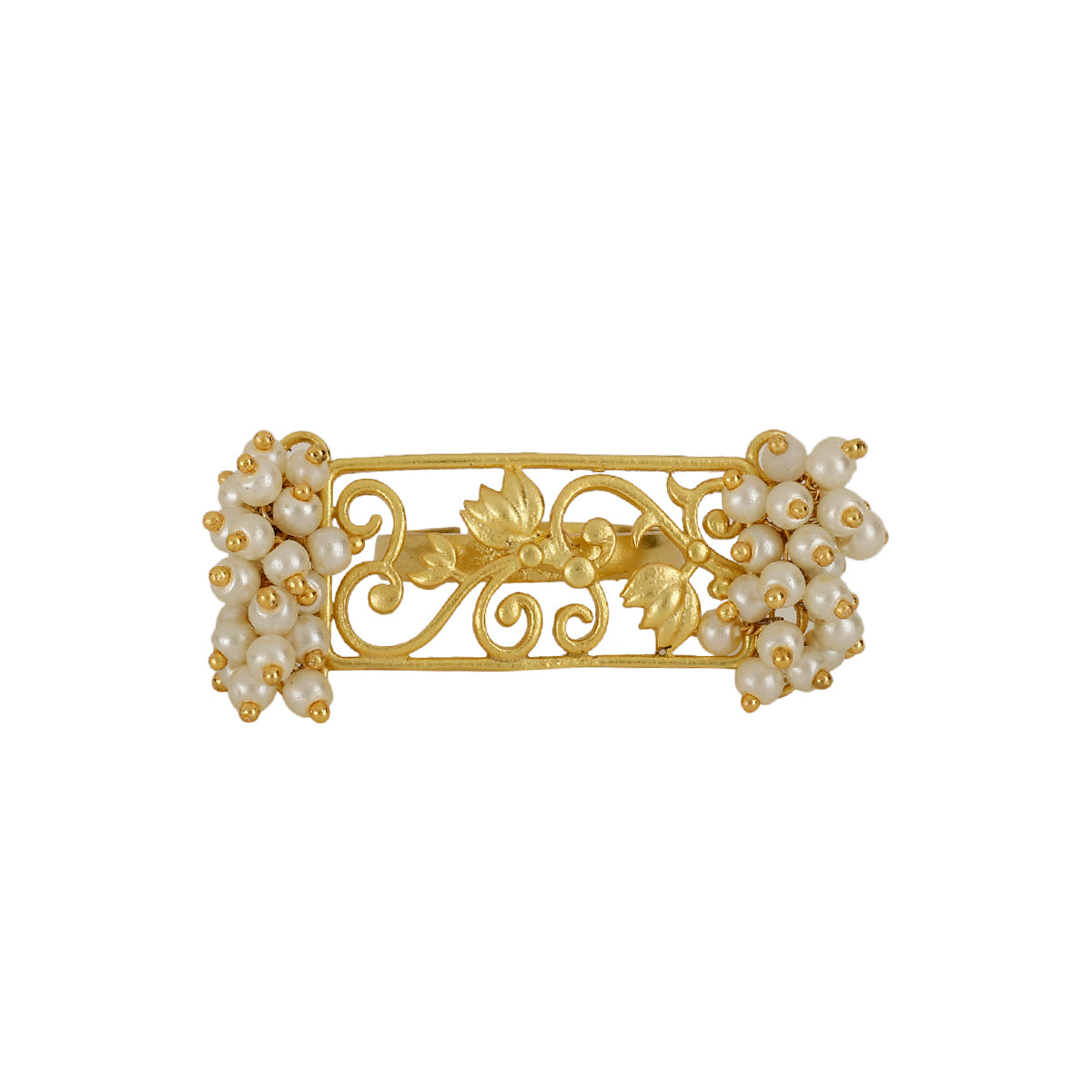 Lotus Rectangular Pearl Ring