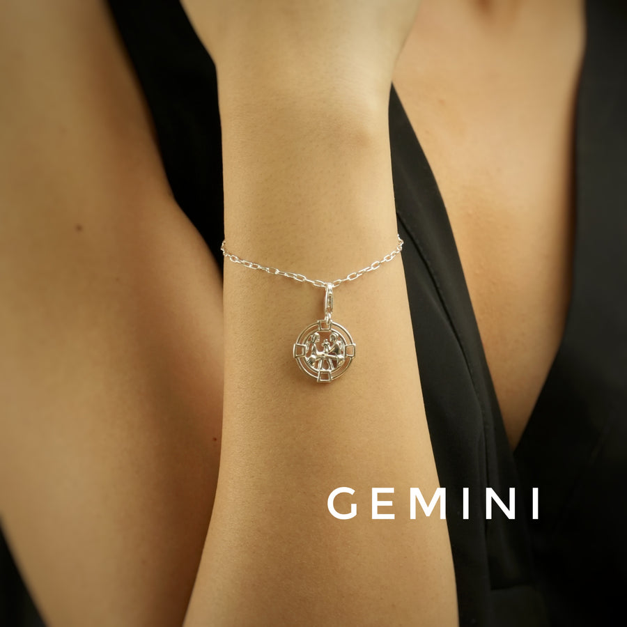 Woman Chain Bracelet - ALL Zodiac Sun-Sign in 92.5 Silver PLUS Free Thread Bracelet