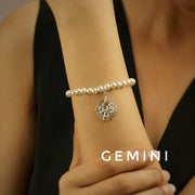 Woman Pearl Bracelet - ALL Zodiac Sun Sign in 92.5 Silver PLUS Free Thread Bracelet