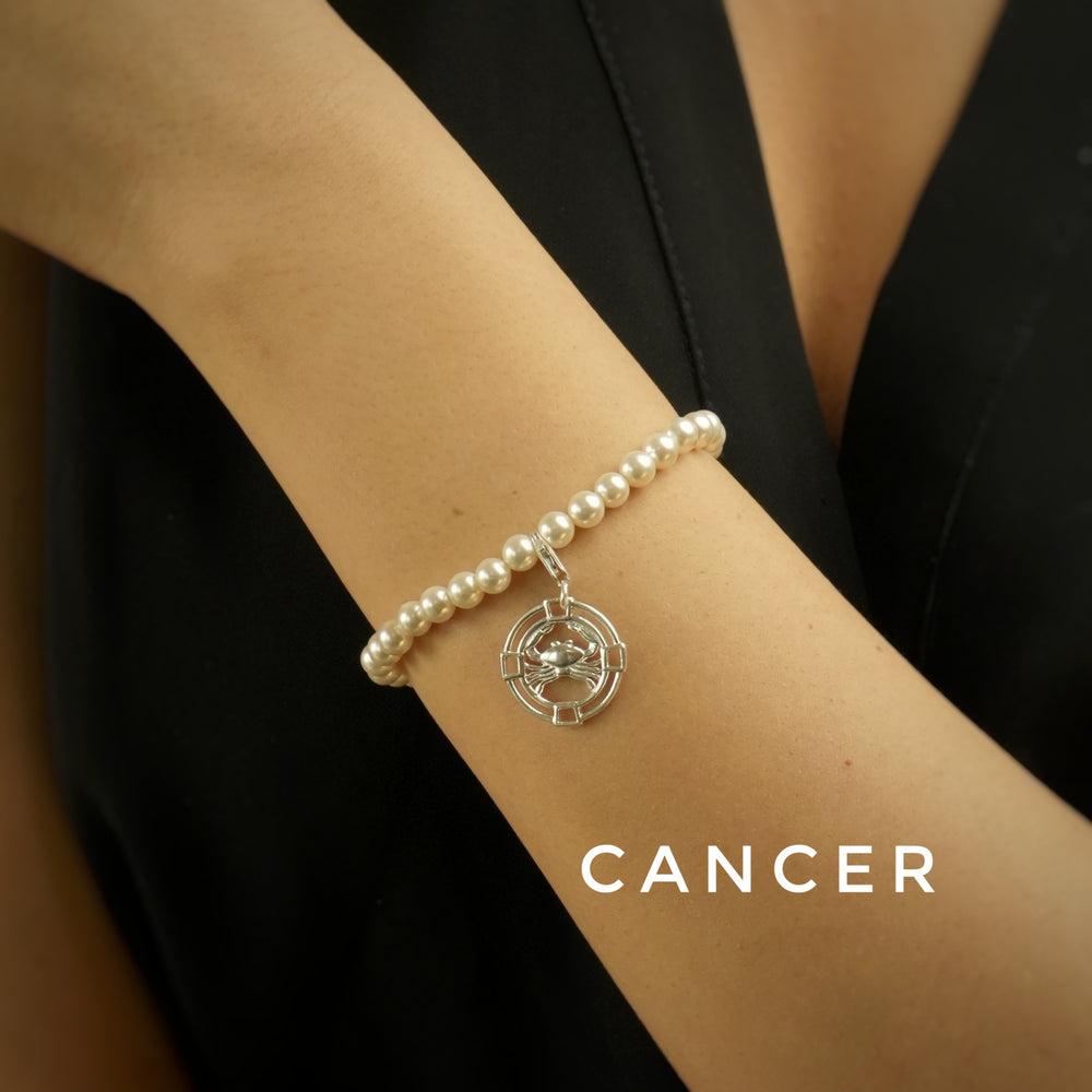Woman Pearl Bracelet - ALL Zodiac Sun Sign in 92.5 Silver
