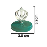 KHANDA Waheguru's Blessing in 92.5 Silver with Green Onyx