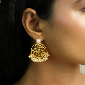 
            
                Load image into Gallery viewer, Round Lotus Bloom Pearl Earrings &amp;amp; Ring Gift Set
            
        