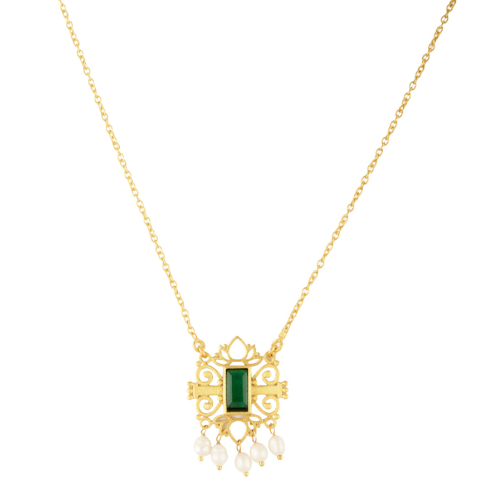Green Shagun Stud & Necklace Gift set