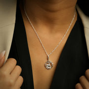 Aries Chain 92.5 Silver Necklace PLUS Free Thread Bracelet