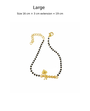 Women Thakur Ji Bansuri 22k Gold-plated Brass Bracelet with Black Onyx