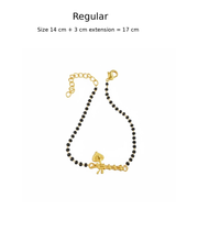 Women Thakur Ji Bansuri 22k Gold-plated Brass Bracelet with Black Onyx