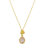 My Heart Necklace - Rose Quartz, 92.5 Silver (with 22k Gold Plating)