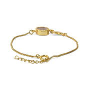 My Heart Rose Quartz Bracelet - 92.5 Silver ( with 22k Gold Plating)