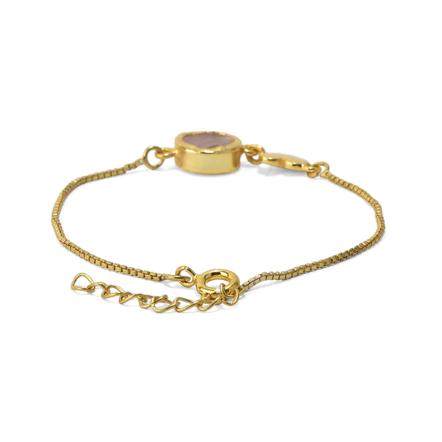 My Heart Rose Quartz Bracelet - 92.5 Silver ( with 22k Gold Plating)