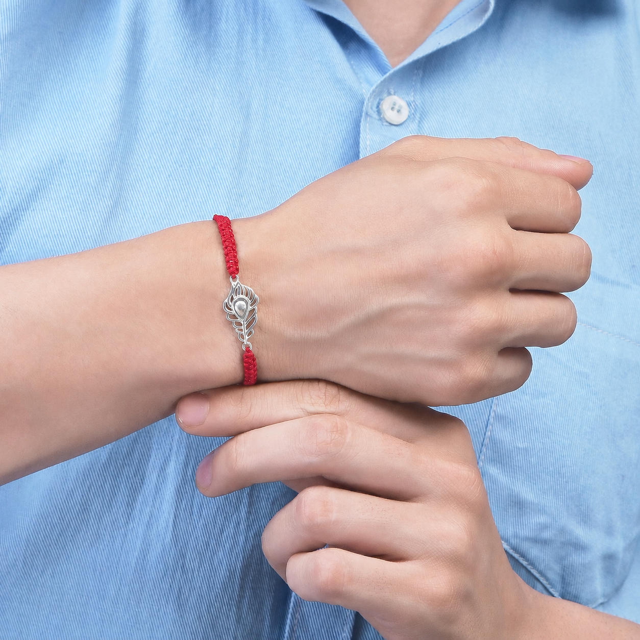 Men - Kanha Morpankh 92.5 Silver Bracelet