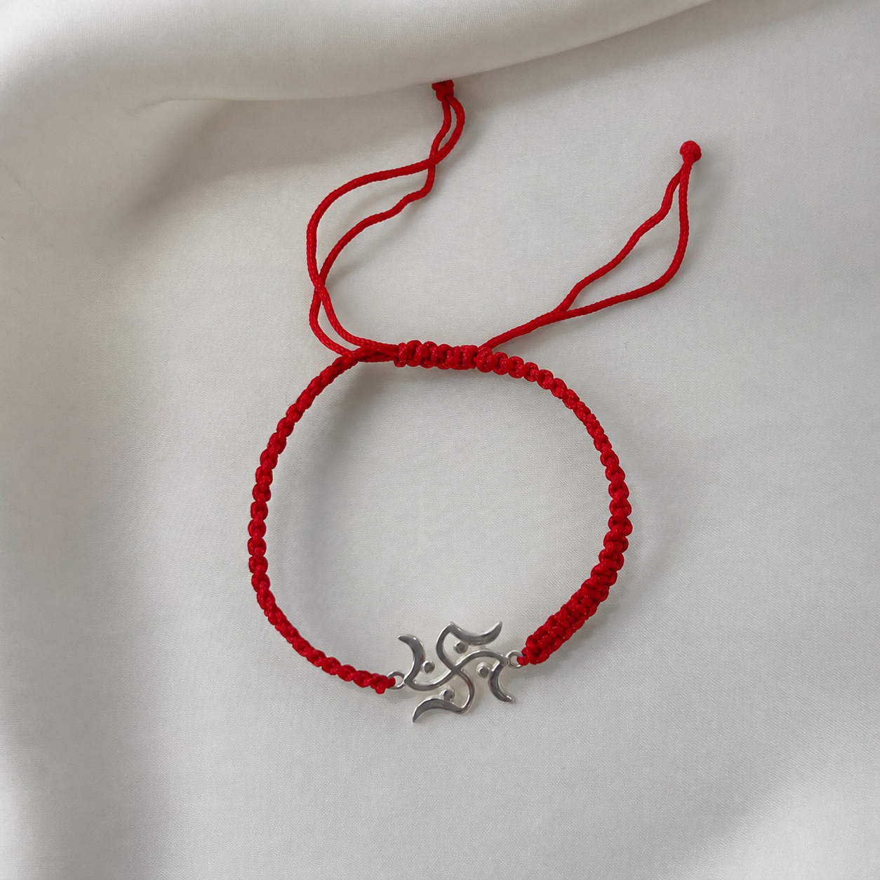 Men - Swastik 92.5 Silver Bracelet