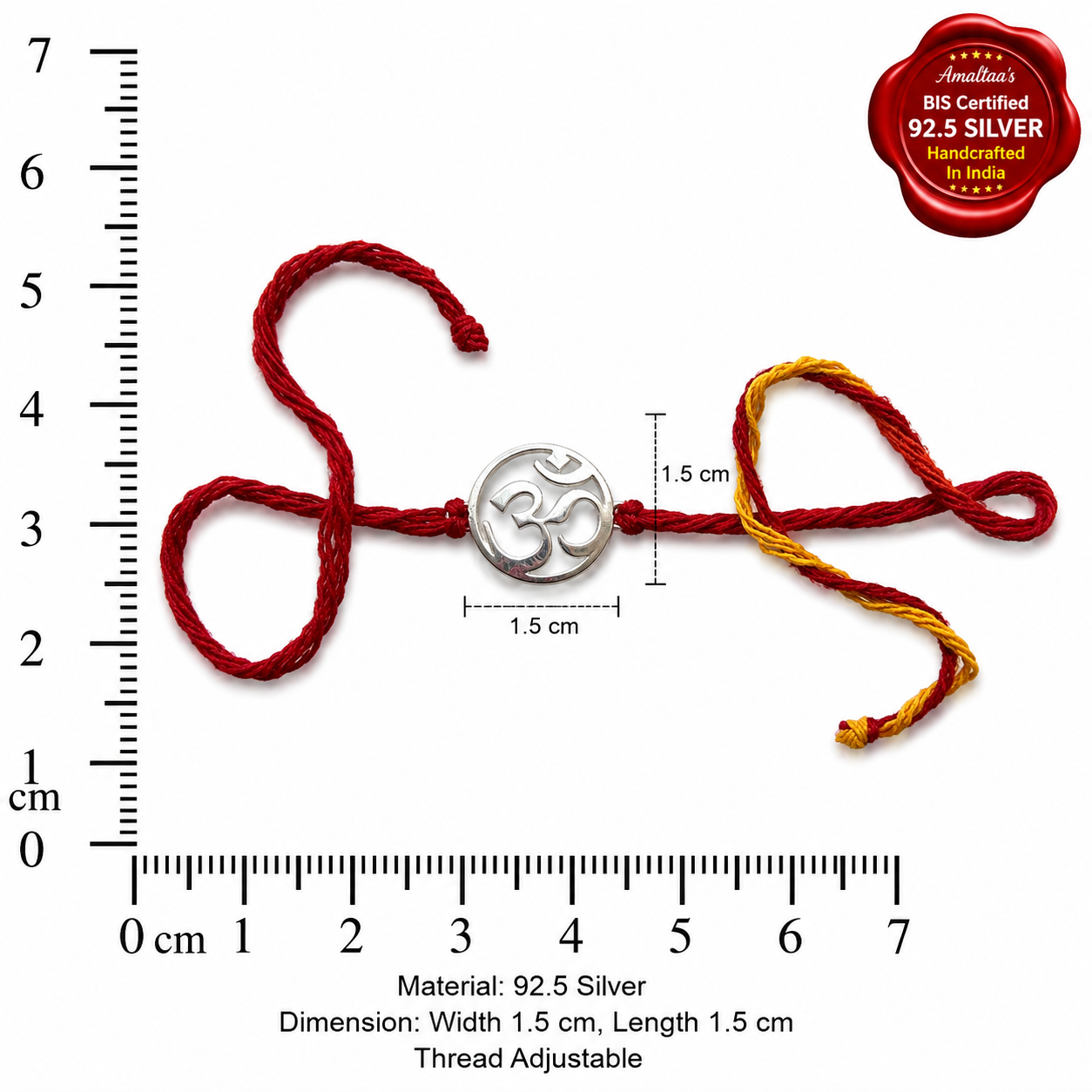 SILVER RAKHI  - OM 92.5 Silver Rakhi