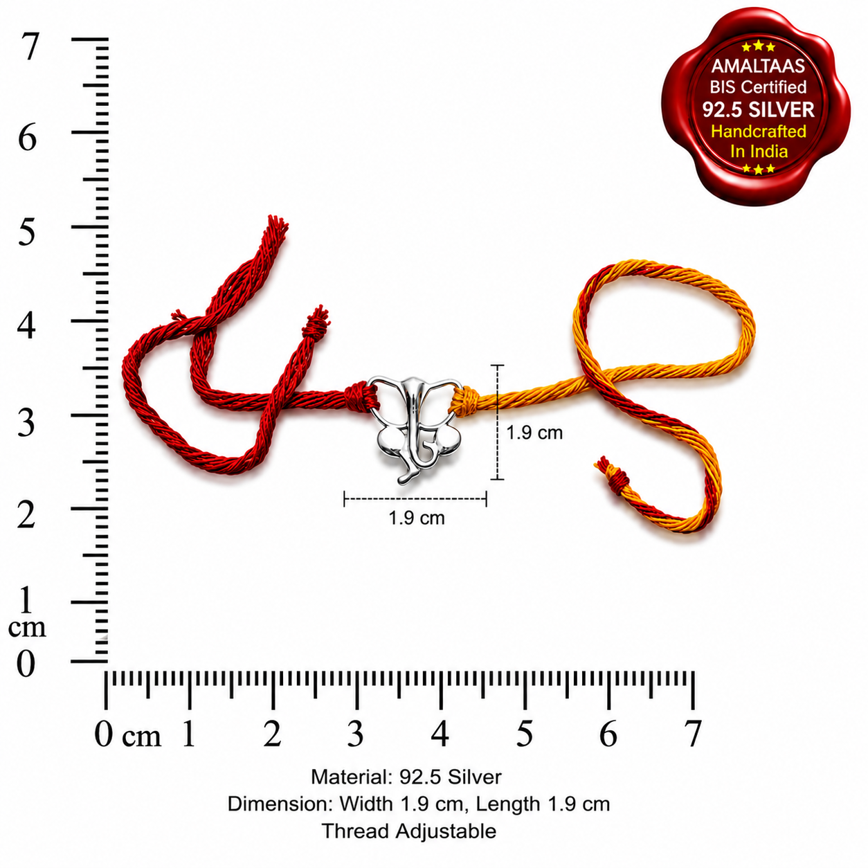 SILVER RAKHI - Ganesh Ji 92.5 Silver Rakhi