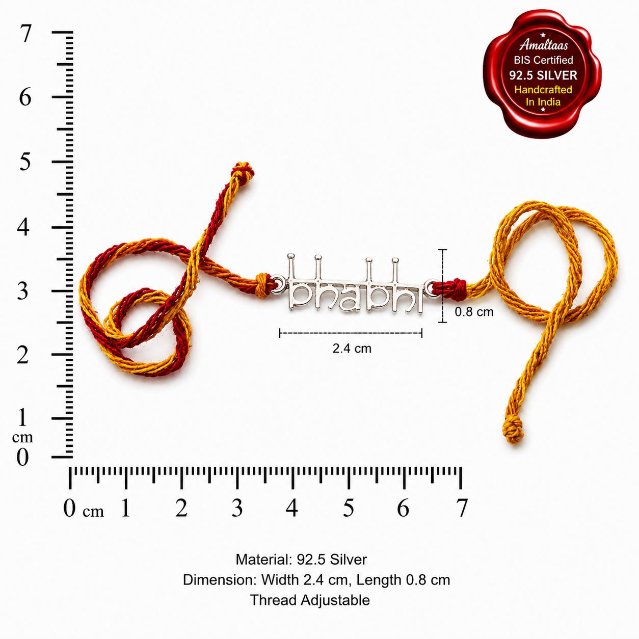 SILVER RAKHI - Bhabhi - 92.5 Silver Rakhi