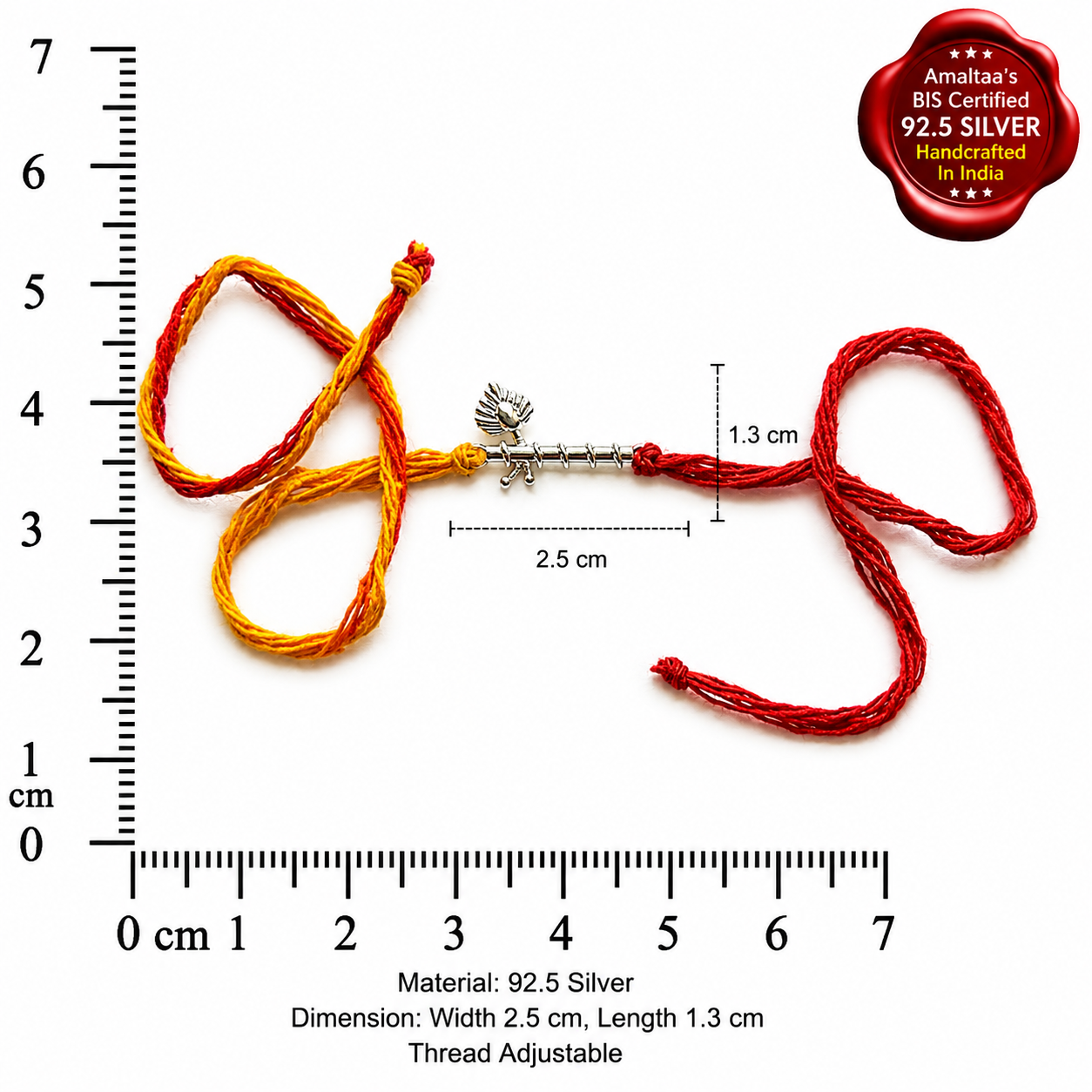 SILVER RAKHI – Thakur ji Bansuri 92.5 Silver