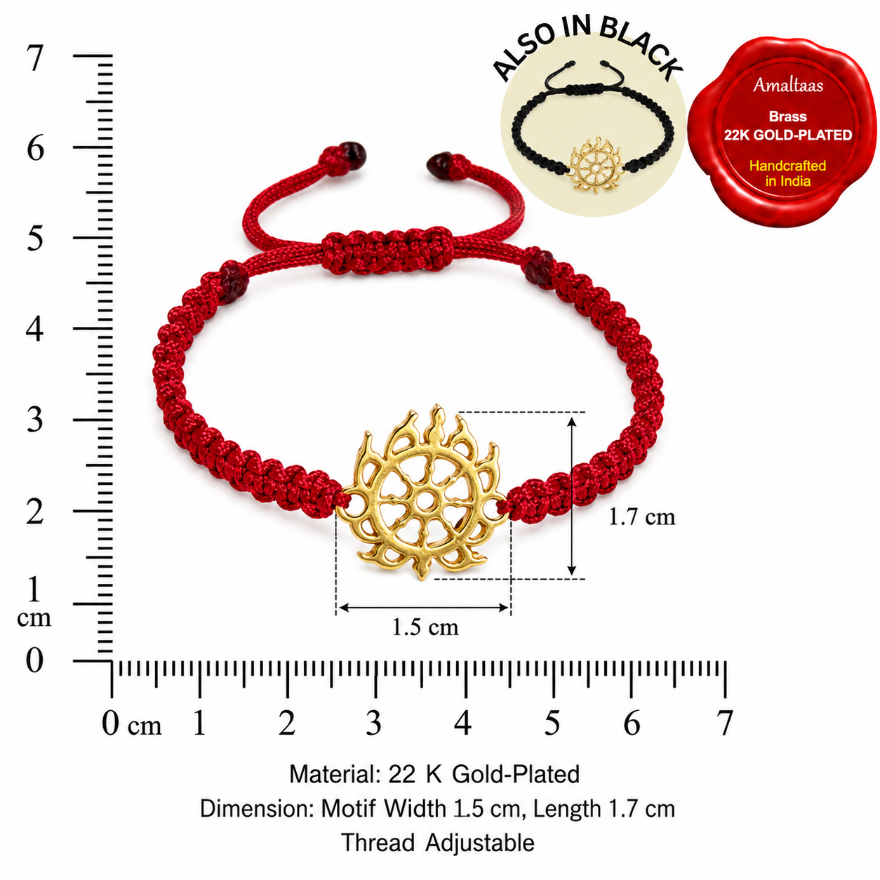 Sudarshan Chakra Bracelet - Blessed 22k Gold-plated