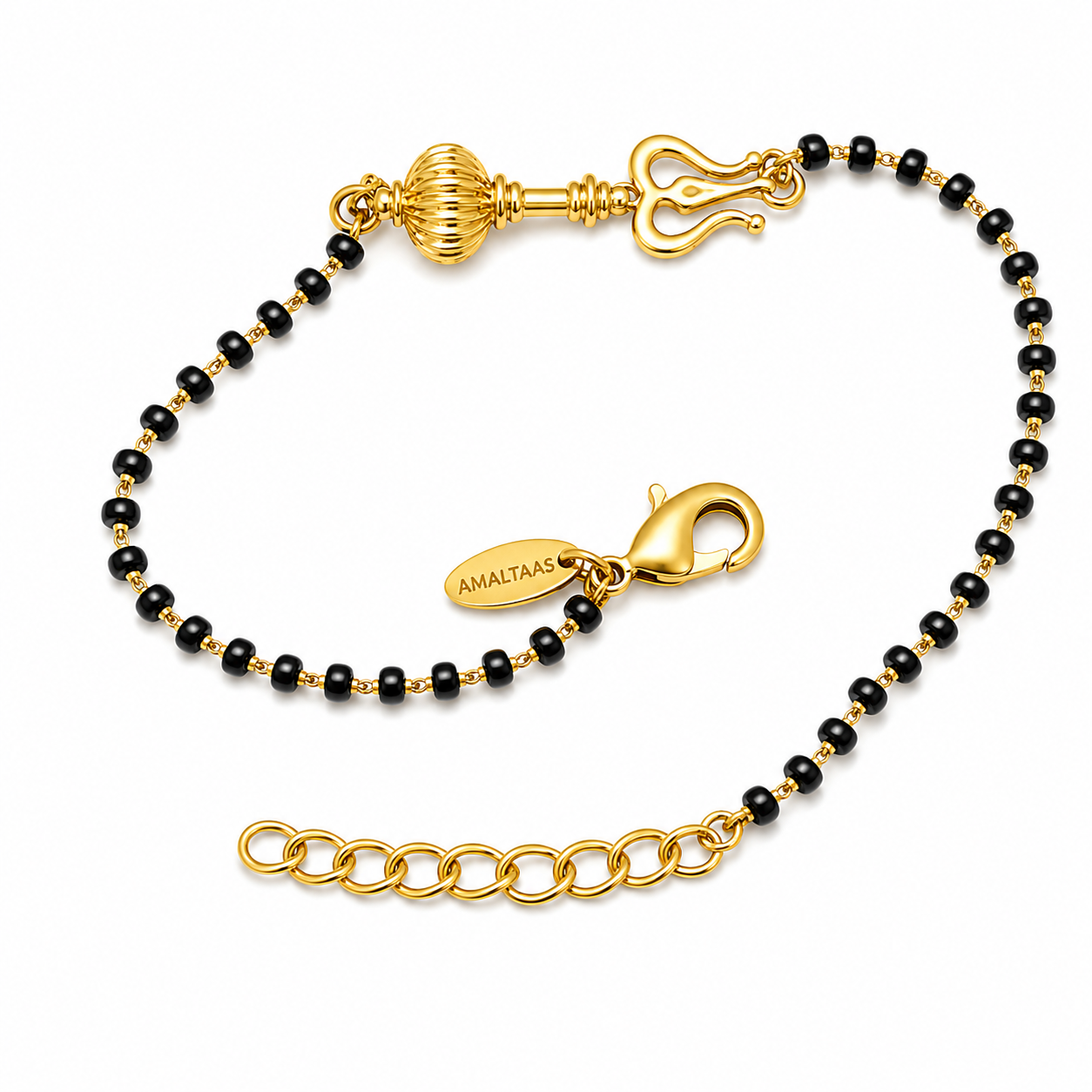 Women Shivastra 22k Gold-plated Brass Bracelet with Black Onyx