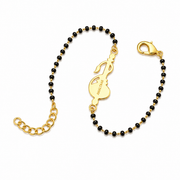 Women Vayuputra Gada 22k Gold-plated Brass Bracelet with Black Onyx