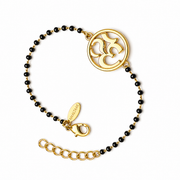 Women OM 22k Gold-plated Brass Bracelet with Black Onyx