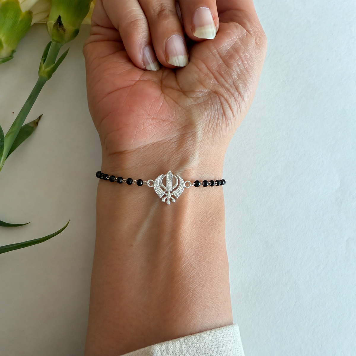 Shubh Khanda - 92.5 Silver Nazariya Bracelet