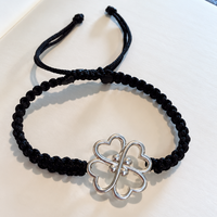 Lucky Clover With Hearts in 92.5 Silver Bracelet