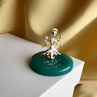 Lakshmi Ji Divine Blessing in 92.5 Silver with Green Onyx