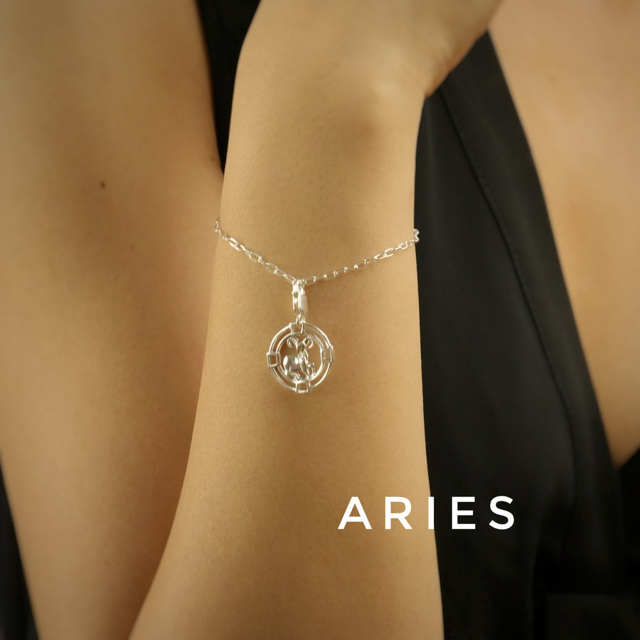 Woman Chain Bracelet - ALL Zodiac Sun-Sign in 92.5 Silver PLUS Free Thread Bracelet