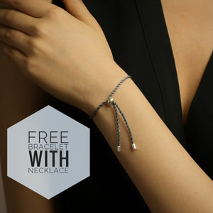 Virgo Chain 92.5 Silver Necklace PLUS Free Thread Bracelet