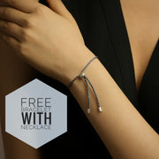 Libra Chain 92.5 Silver Necklace PLUS Free Thread Bracelet