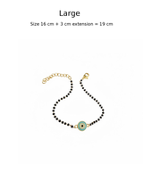 Women EvilEye Nazar Guardian 22k Gold-plated Brass Bracelet with Black Onyx