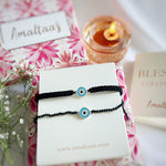 COUPLE Blessed - Nazar (with BlackOnyx Beads for Women) 92.5 Silver Bracelets