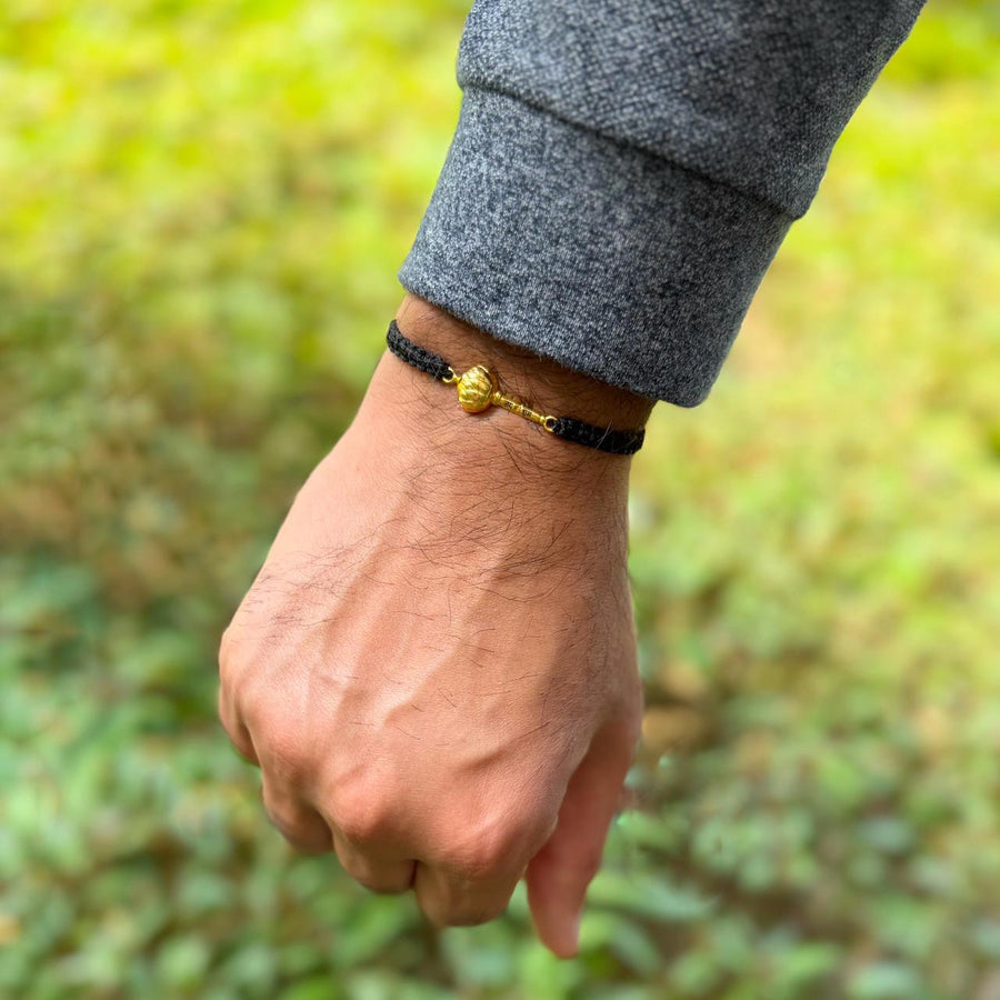 Bajrangbali Gada Bracelet - Blessed 22k Gold-plated