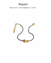 Women Vayuputra Gada 22k Gold-plated Brass Bracelet with Black Onyx