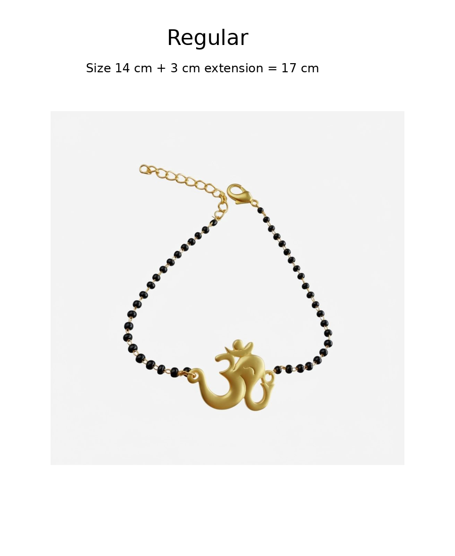 Women Shubh Om Ganesh 22k Gold-plated Brass Bracelet with Black Onyx