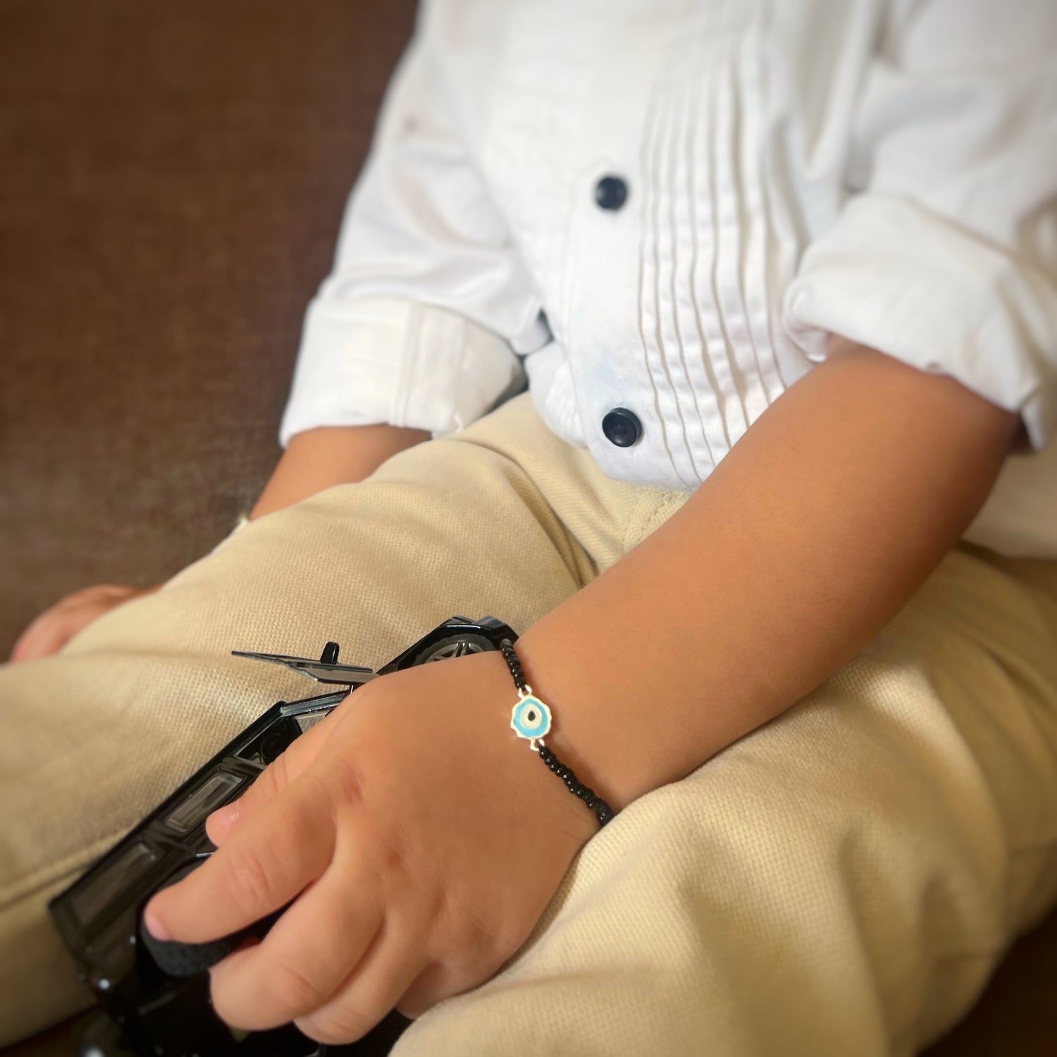 KIDS- (SINGLE) Evileye Cutiepie Enamel 92.5 Silver Bracelet