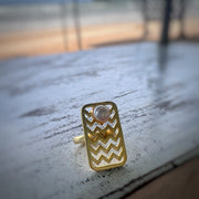 Freshwater Pearl Ring - Chevron Chic