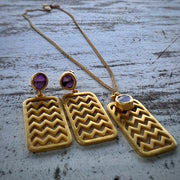 Amethyst Chevron Chic Necklace