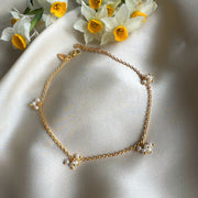 Dainty Pearl Shagun 22k gold-plated Anklet