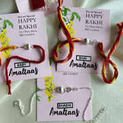 RAKHI B3 - Vayuputra Gada 92.5 Silver Bhai-Bhabhi-Baby Rakhi Combo (Family Pack)