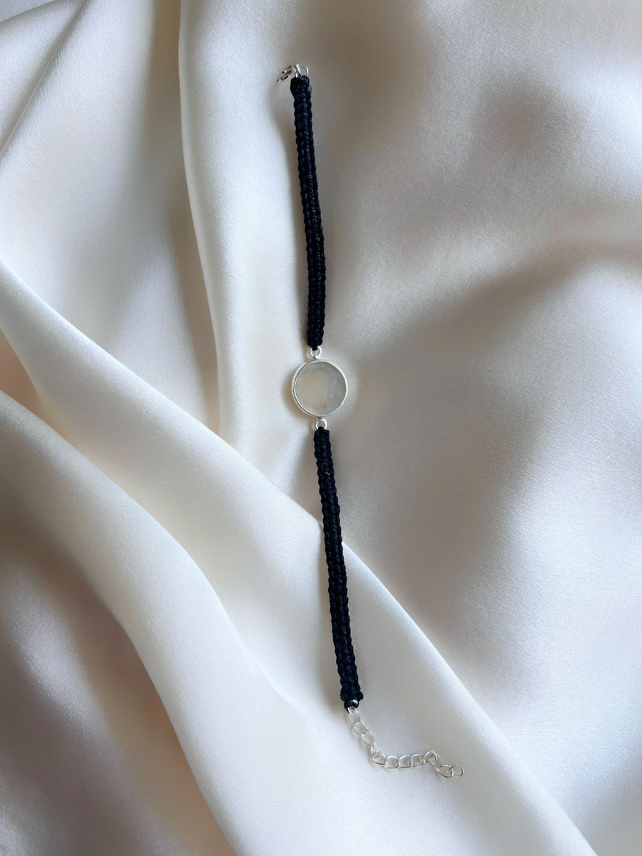 October Birthstone – Rainbow Moonstone 92.5 Silver Bracelet