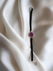 July Birthstone – Ruby 92.5 Silver Bracelet