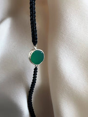 May Birthstone –  Green Onyx  92.5 Silver Bracelet