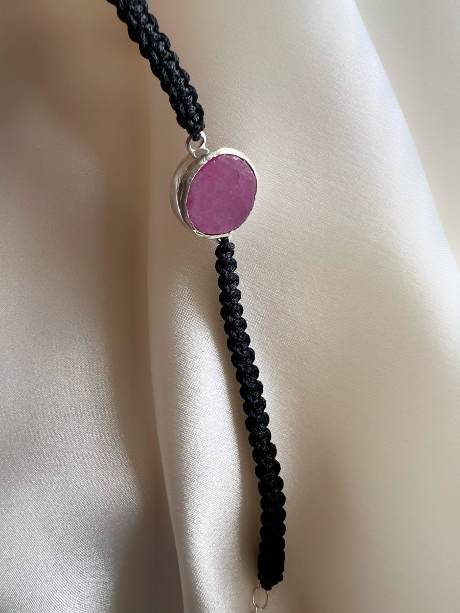 July Birthstone – Ruby 92.5 Silver Bracelet