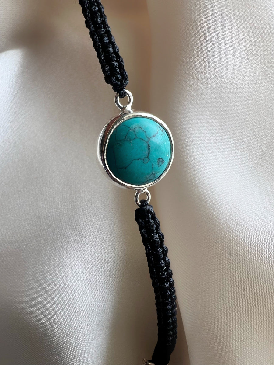 December Birthstone – Blue Turquoise 92.5 Silver Bracelet